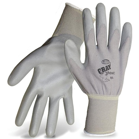 Boss Gray Ghost GeneralPurpose Gloves, L, Knit Wrist Cuff, Polyurethane Coating, PVC Glove, Gray 3000L